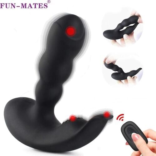 Male Prostate Massager Anal Toys For Men Butt Plug Vibrators Long Beads Vibrating Anal Plug Wireless Buttplug Sex Toys homme