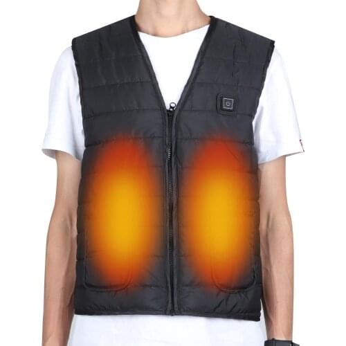 Men Outdoor USB Heating Electrical Vest Heated Jacket Cold-Proof Heating Clothes security intelligent thermostat Black Winter