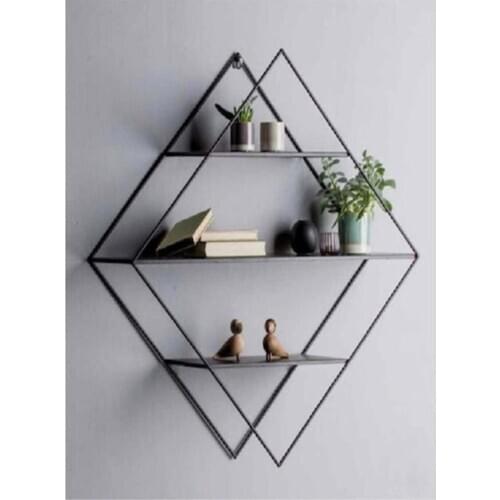 2021 New Wall Shelf Decorative Wooden Triangle Creative Modern Home Mounted 3 Layers Hanging Trigon Storage Book Shelf Organizer
