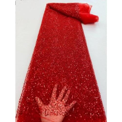 Nigerian Wedding Tulle Lace High SYJ-328889 African French Net Mesh Fabric with Sequins