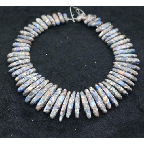 New Beautiful Blue Stone Necklace Point Pendant Beads, Top Drilled Women Fashion Jewelry Spike DIY Making Finding Gems