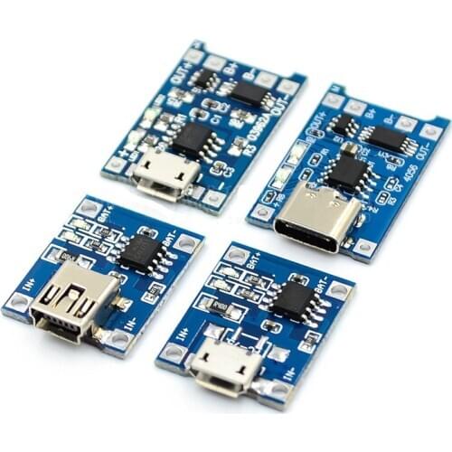 Lithium Battery Module Board 18650 TP4056 with Protection Dual Functions Type-c Micro USB 5V 1A Lithium Battery Charger Module