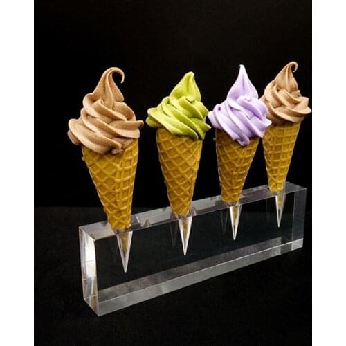 Ice cream shelf acrylic base ice cream storage rack cone holder transparent Buffet sushi shelf