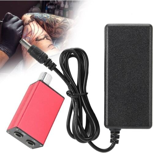 Professional Mini Portable Tattoo Machine High Quality Aluminum Alloy Rectangle Power Supply Universal All Over World Voltage