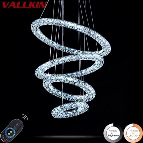 Dimmable Modern LED Pendant Lights Light For Dining Room Hotel Living Room DIY Crystal Pendant Lighting Lamp with Remote Control