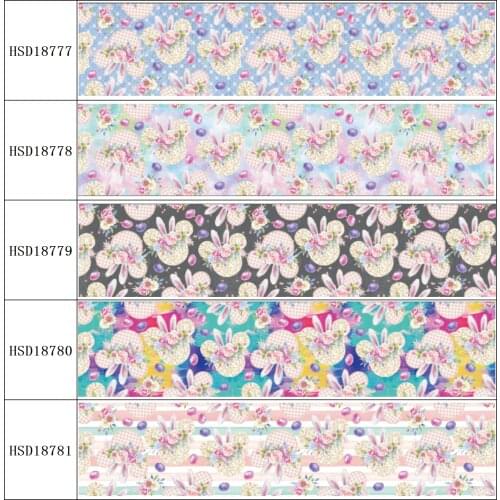 22MM 25MM 38MM 50MM 75mm Printed Pattern on Grosgrain Ribbon for diy ribbon