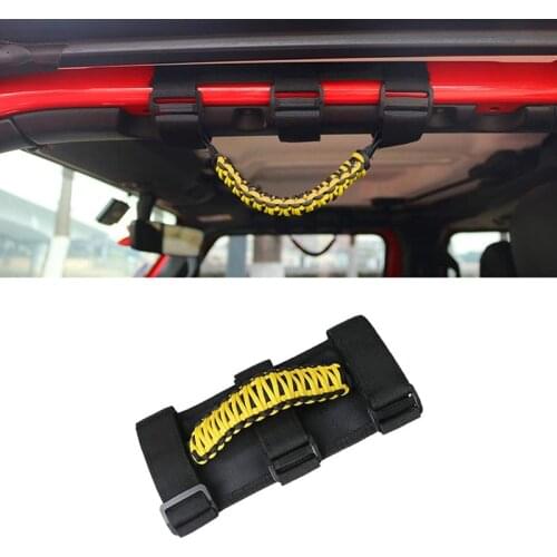 1PCS Car Handle Bar Frame Modified Grab Grip Roof Door Pull Rope Anti-slip for Jeep Wrangler Braided Roof Handle Bar Frame