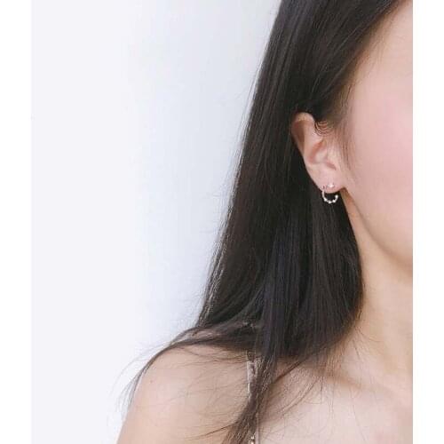 Stud Earrings Rotating C-shaped Star Circle For Women Simple Fashion Korean Design Hot Sale Girlfriends Gifts Jewelry BOYULIGE
