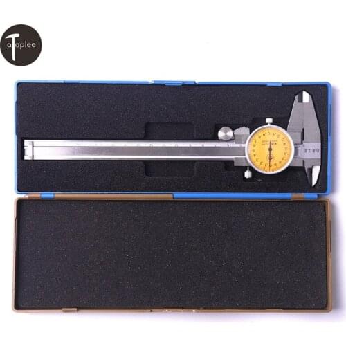 1Pcs 0-150mm Dial Caliper Shock-proof Stainless Steel Vernier Caliper Metric Measurement Gauge Measuring Tool with Box