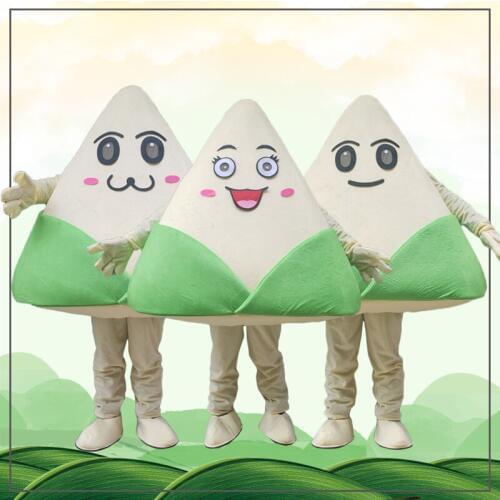 Traditional Chinese food Zongzi Mascot Costume food Cosplay Party Outfits Advertising Carnival Halloween Easter Adult Suits