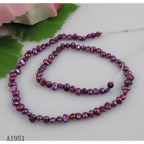 Unique Pearls jewellery Store,Small Size 3-4mm Purple Genuine Freshwater Pearl Loose Beads 34cm One String Loose Pearl Jewelry