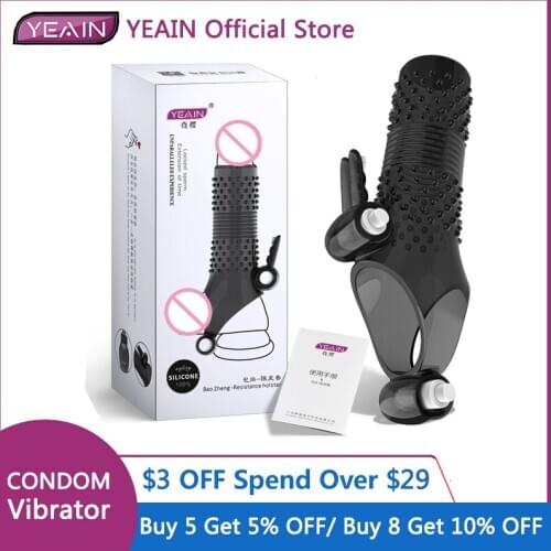 Vibration Large Size Penis Extender Condoms Reusable Penis Sleeve Girth Impotence Dick Enlargement Ring Adult Sex Toys For Men