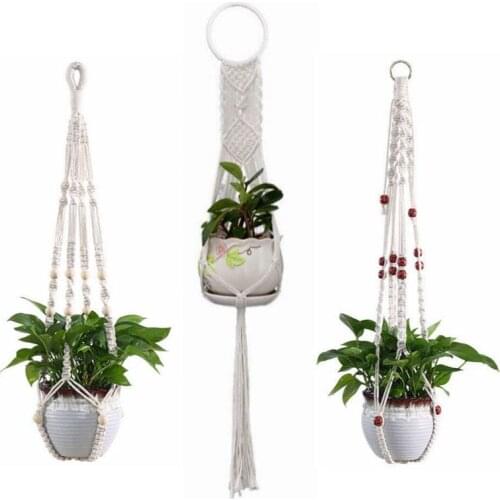 Hanging Plant Handmade Macrame Plant Hanger Flower Pot Planter Hanger Wall Decor Courtyard Garden Hanging Planter Hanging Basket