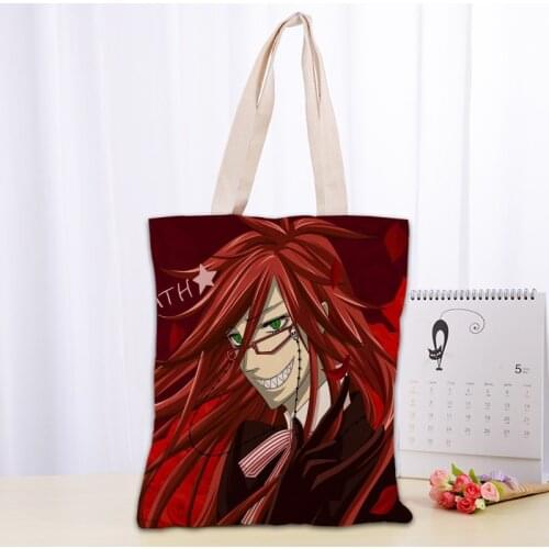 Custom Anime Grell.Sutcliff Tote Bag Cotton Cloth Shoulder Shopper Bags for Women Eco Foldable Reusable Shopping Bags 0303