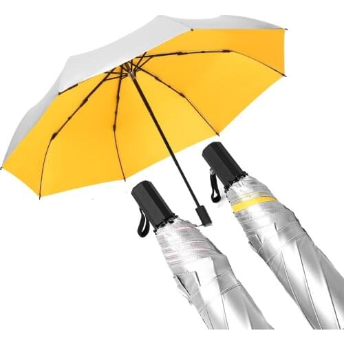Titanium Silver Coating UV Protection Sun Umbrella Rain Women Anti UV Folding Umbrella For Men Parasol Female Princess Parasol