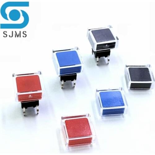 10pcs 6X6X7.3mm Momentary Tactile Tact Touch Micro Push Button Switch +A66 Color Switch Hat + Transparent Cap 6*6*7.3mm DIP-4PIN