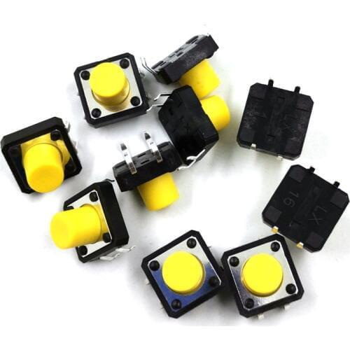 12*12*9.5 Mm Switch 4 - Pin Copper Foot Plug-in Microswitch 4 - Pin 12 X 12 X 9.5mm Push Button Switch 10pcs/lot