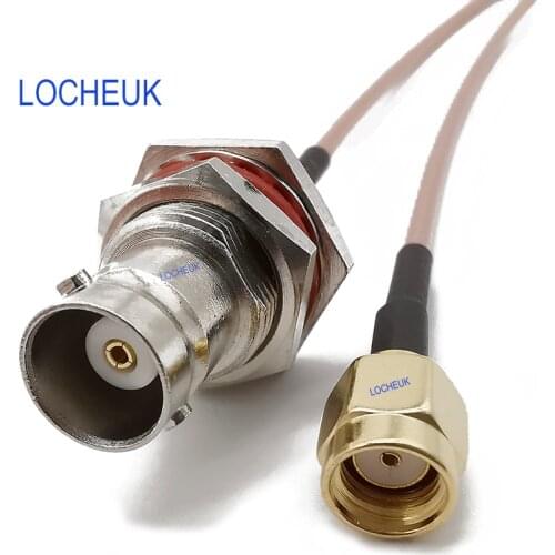 15CM BNC-SMA RF Coaxial RG316 Pigtail Cable Connector RP SMA Male Socket Switch BNC Female Nut Bulkhead Connector wire extension