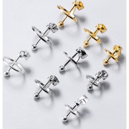 925 Sterling Silver DIY Findings Pearl Bead Cup Cap Bail Pin Pendant Jewelry A2029