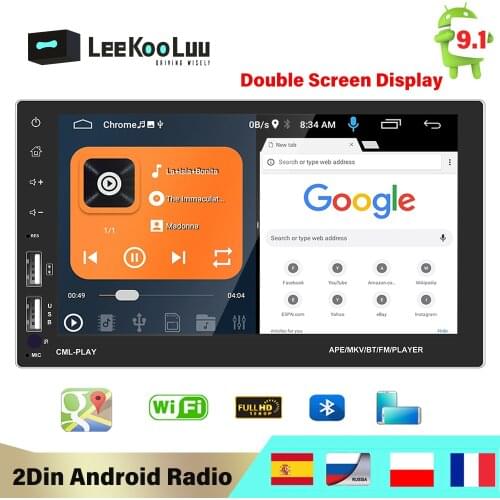 LeeKooLuu 2 Din Android 9.0 Car radio Multimedia Video Player 2Din Auto Stereo GPS Navigation For Volkswagen Nissan Hyundai Kia