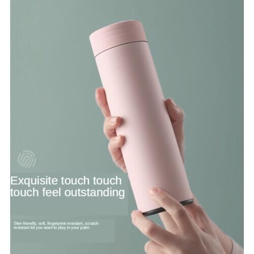 Car Stainless Steel Thermos Bottle Portable Smart Temperature Display Simple Water Bottle Outdoor Travel Sports Thermos Bottle