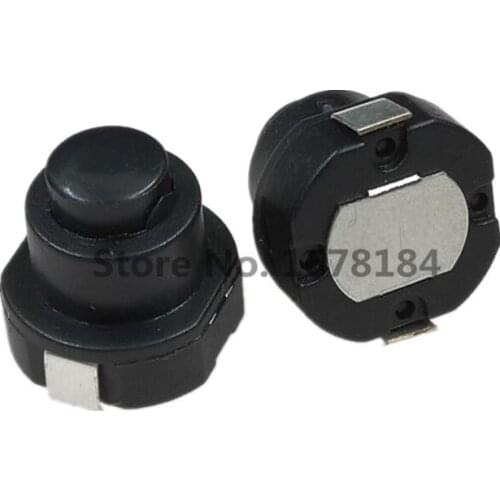 50pcs KAN-10A DC 30V 1A Round 2Pin Black Mini Push Button Switch for Electric Torch 2P On-Off Flashlight Switchs
