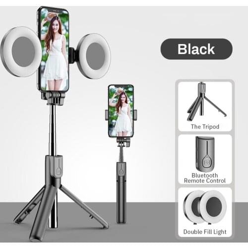 Wireless Bluetooth Selfie Stick with Led Ring Light Foldable Tripod Monopod For iPhone Xiaomi Huawei Samsung Android Live Tripod