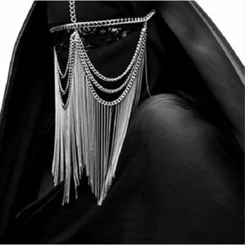 Free Shipping New Style HE645 Women Silver Chains Layers Head Chains Face Jewelry Harness Chains Head Jewelry 3 Colors