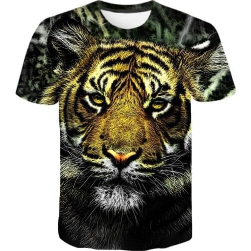 Fashion Cool T Shirt Men Women Children tiger 3D T-shirts Short Sleeve Printed Harajuku style Boy Girl Kids Streetwear Tops Tee