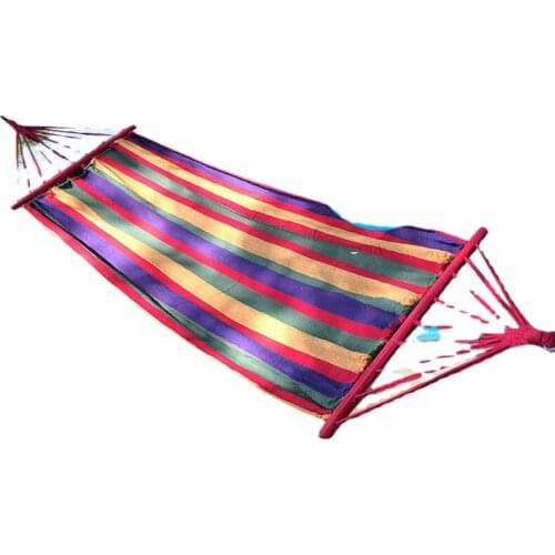 Single Canvas Hammock Leisure Hammock Portable Hammock Wooden Stick Hammock Camping Outdoor Products