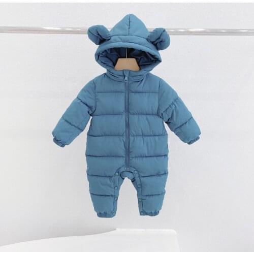Baby One-Piece Romper Newborn Baby Boys and Girls Hooded Onesies to Keep Warm Childrens Cotton Clothing