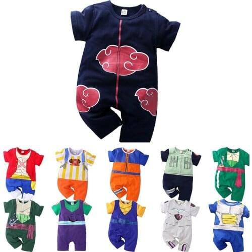0-24M Baby Romper Boy Girl Anime Luffy Akatsuki Zoro Print Bodysuit Newborn Kids Costume Summer Clothes Toddler Onesie Jumpsuit