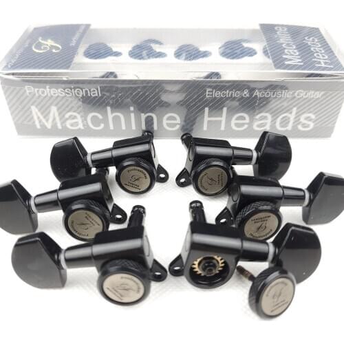 1 Set L3+R3 Locking Electric Guitar Machine Heads Tuners Gear Ratio 1:18 Black 【Made in Korea
