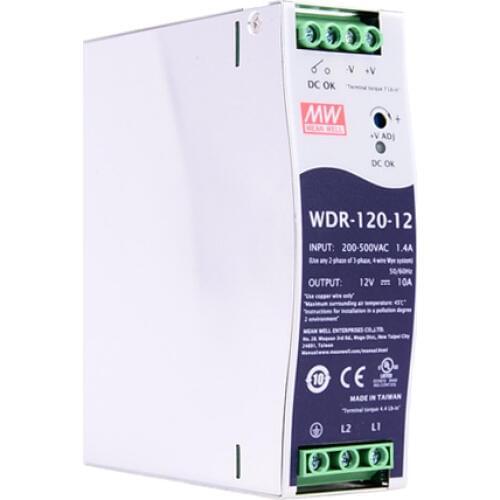 Mean Well WDR-120-12 180-550VAC Input voltage meanwell DC 12V 10A 120W Single output Industrial DIN RAIL Power Supply