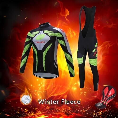 Mens Winter Thermal Fleece Cycling Clothing BIB Kit 2021 Road Bike Jersey Set MTB Suit Male Warm Dress Bicycle Clothes Uniform