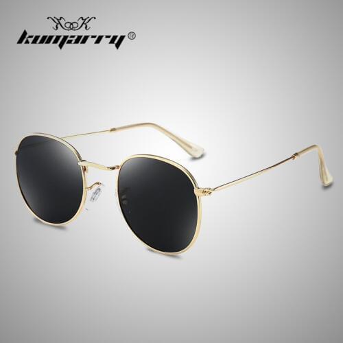 KUMARRY Vintage Round Polarized Sunglasses Men Women Luxury Brand Designer Small Frame Drivers Sun Glasses oculos UV400 KTM005
