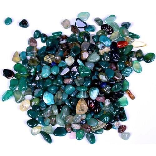 Natural Green Agate Quartz Crystal Tumbled Stone Mineral Home Garden Decoration Reiki Healing For Sale 100g