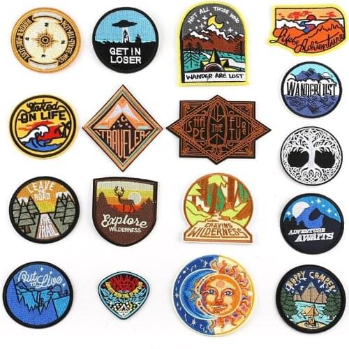 New Fashion Landscape Pattern Embroidery Cloth Patch Patch DIY Garment Bag Decoration Accessories Supplies