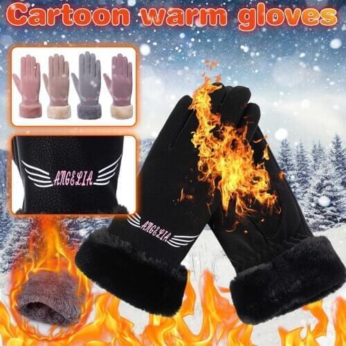 New Winter Touch Screen Knitted Gloves Women Fashion Knit Gloves Mittens Female thick Plush Wrist Driving Glove Wholesale 1028