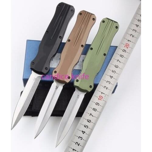 Butterfly Knife BM7035 Straight Knife Dual Action Survival Camping Hunting Tactical EDC Pocket Knife Folding Multi Tool Knives