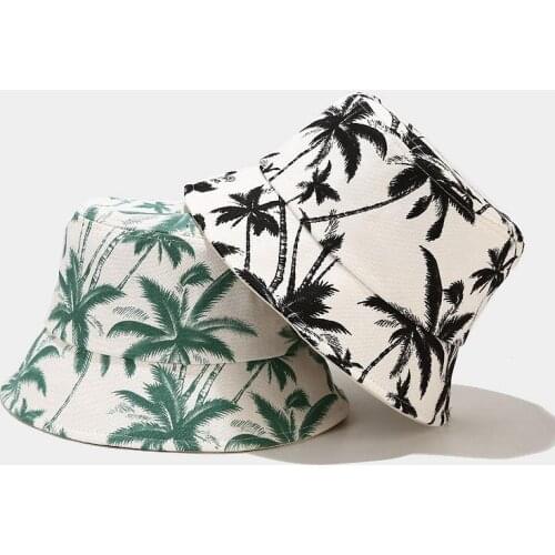Flower Print Cotton Bucket Hat Fisherman Hat Outdoor Travel Hat Sun Cap Hats for Men and Women 130
