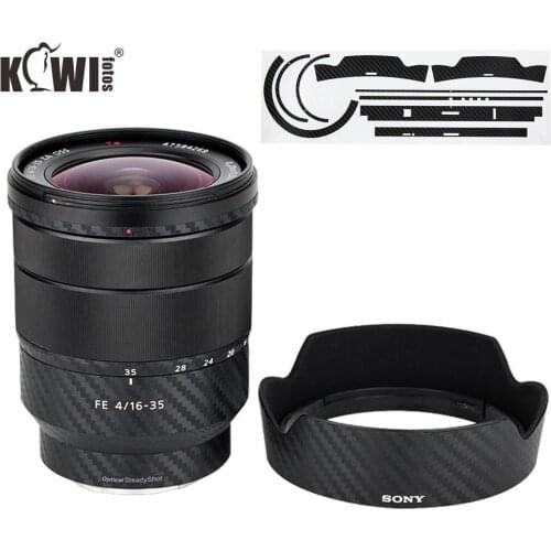 Carbon Fiber Film For Sony Vario-Tessar T FE 16-35mm f4 ZA OSS SEL1635Z Lens & ALC-SH134 Lens Hood Anti-Slide Skin 3M Sticker