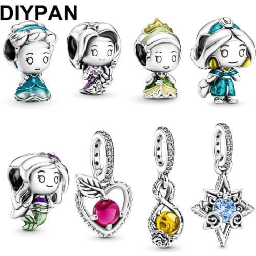 Fit Original Pandora Charms Bracelet 925 Sterling Silver Princess Charm Pendant Dangle Women Fashion Jewelry DIY Berloque