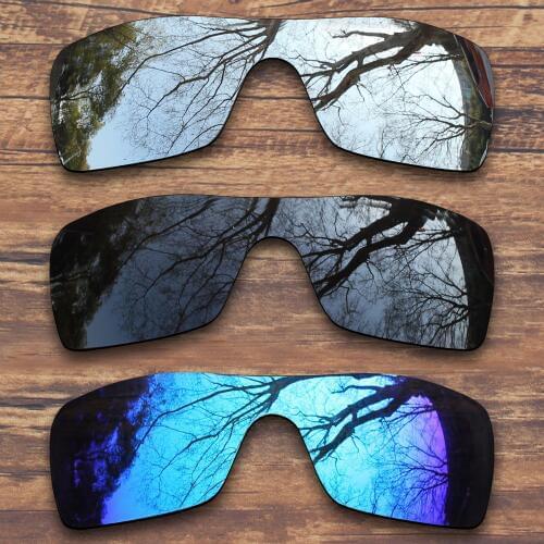 ToughAsNails 3 Pieces Black.Silver.Blue Polarized Replacement Lenses for Oakley Batwolf OO9101 Sunglasses