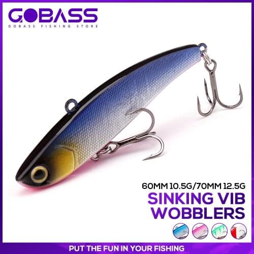 GOBASS Lipless Lure Crankbait Fishing Bait Rattlin Pike Wobblers 60/70mm Vibration Fishing Lures Sinking Metal VIB Hard Baits