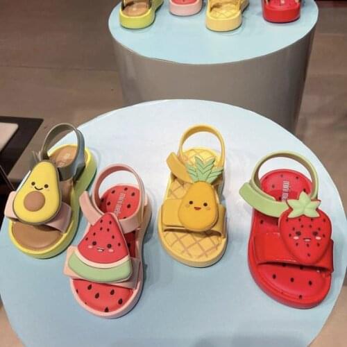 New Mini Melissa Jelly shoes 2021 Kids baby Girls Summer Sandals Childrens Fashion Beach Sandal Toddler Candy Shoes Non-slip
