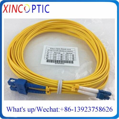 SC-LC SM Duplex Fiber Patch Cord,SC/UPC-LC/UPC SM,G652D,DX,3.0mm,15/25/30M,Yellow LSZH Jacket,Fiber Patch Cord Connector Cable