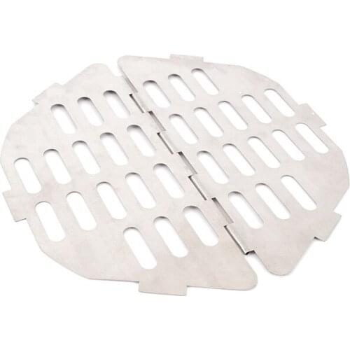 Outdoor BBQ stainless steel roasting plate folding camping self-driving round hex net field cooking equipment camp grill