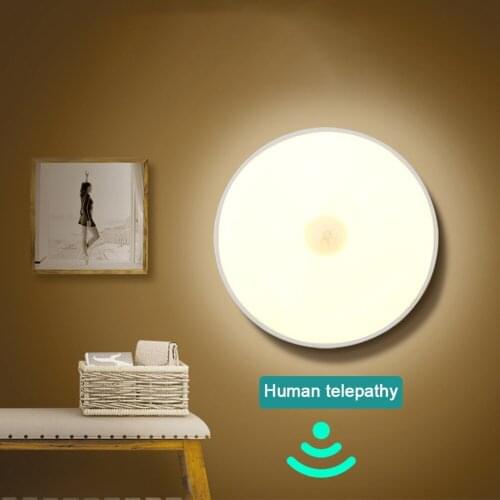 LED Motion Sensor Night Light USB Rechargeable Bedroom Wall Lamp Stairs Intelligent Body Light Sensor Lamp Home Energy-Saving