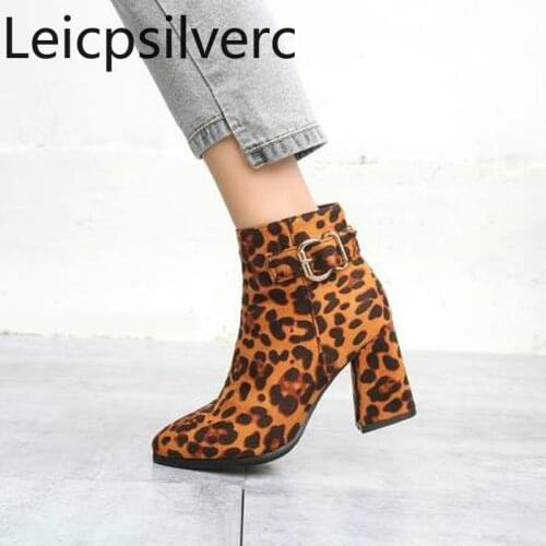 Womens Boots New Autumn And Winter Color matching Pointed zipper High heel Short tube Womens shoes plus size 32-43 8cm high